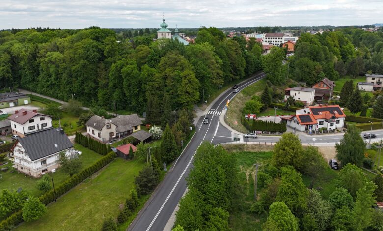 remont ul. kard. Karola Wojtyły w Czańcu - widok z lotu ptaka