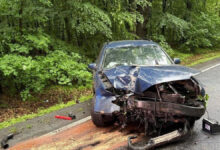 pijany kierowca Szymocice wrak samochodu