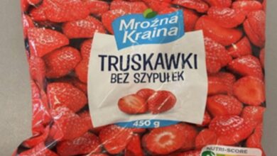 Salmonella w mrożonych truskawkach - opakowanie