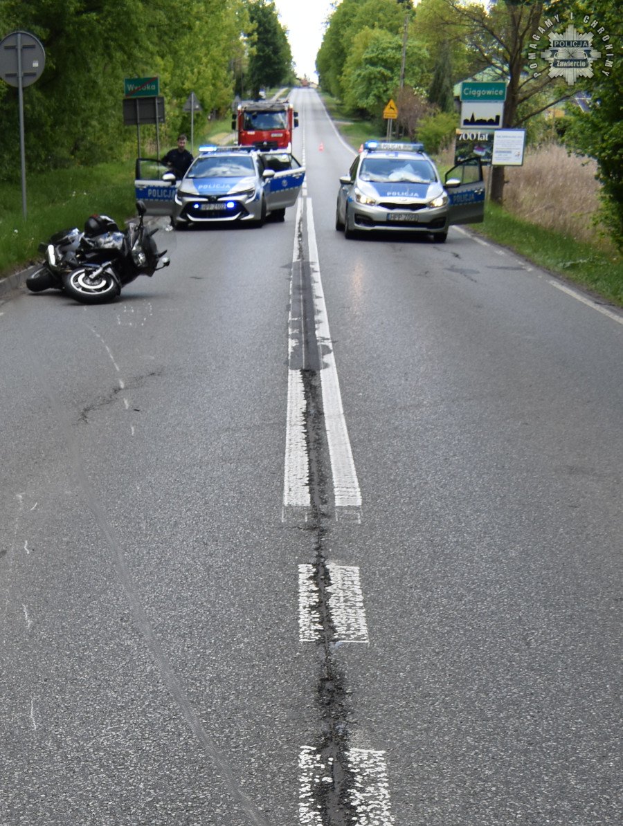 Śmiertelny wypadek motocyklisty w Ciągowicach. Policja apeluje o ostrożność