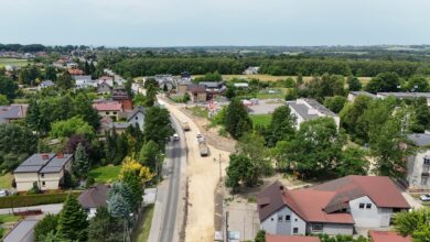 przebudowa skrzyżowania w Wodzisławiu Śląskim Pszowska górnicza z lotu ptaka