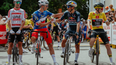 Tour de Pologne trzech kolarzy na starcie