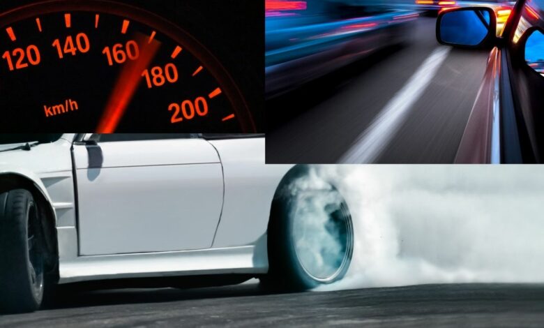 kolarz zdjęć drift, przekroczenie prędkości