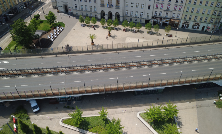 katastrofa estakady w Chorzowie budowla z lotu ptaka