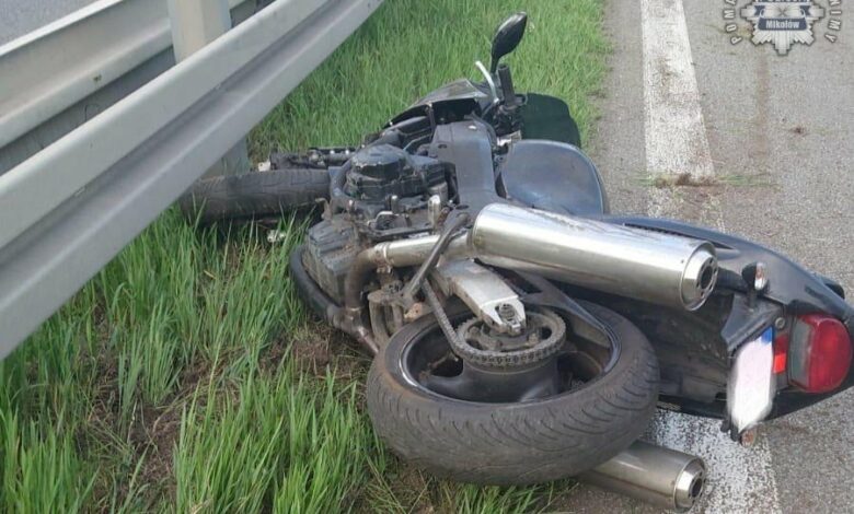 wypadek motocyklisty