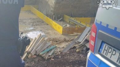 Niewybuchy i ludzki szkielet w Wodzisławiu Śląskim na placu budowy