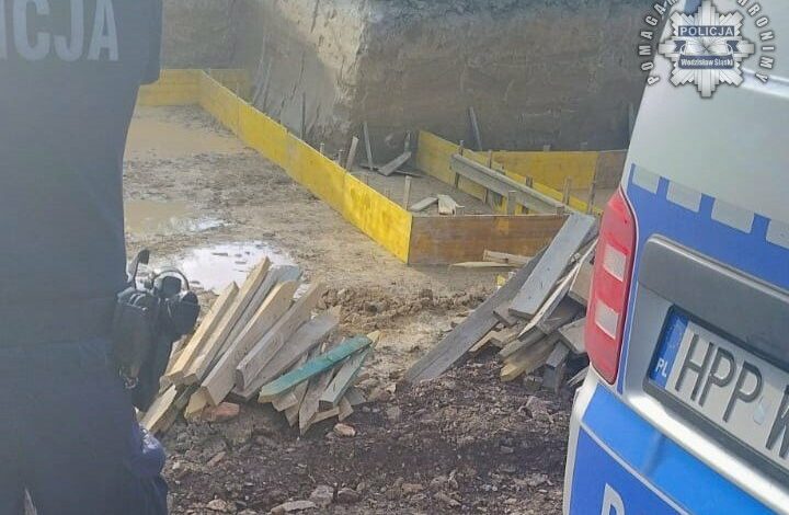 Niewybuchy i ludzki szkielet w Wodzisławiu Śląskim na placu budowy