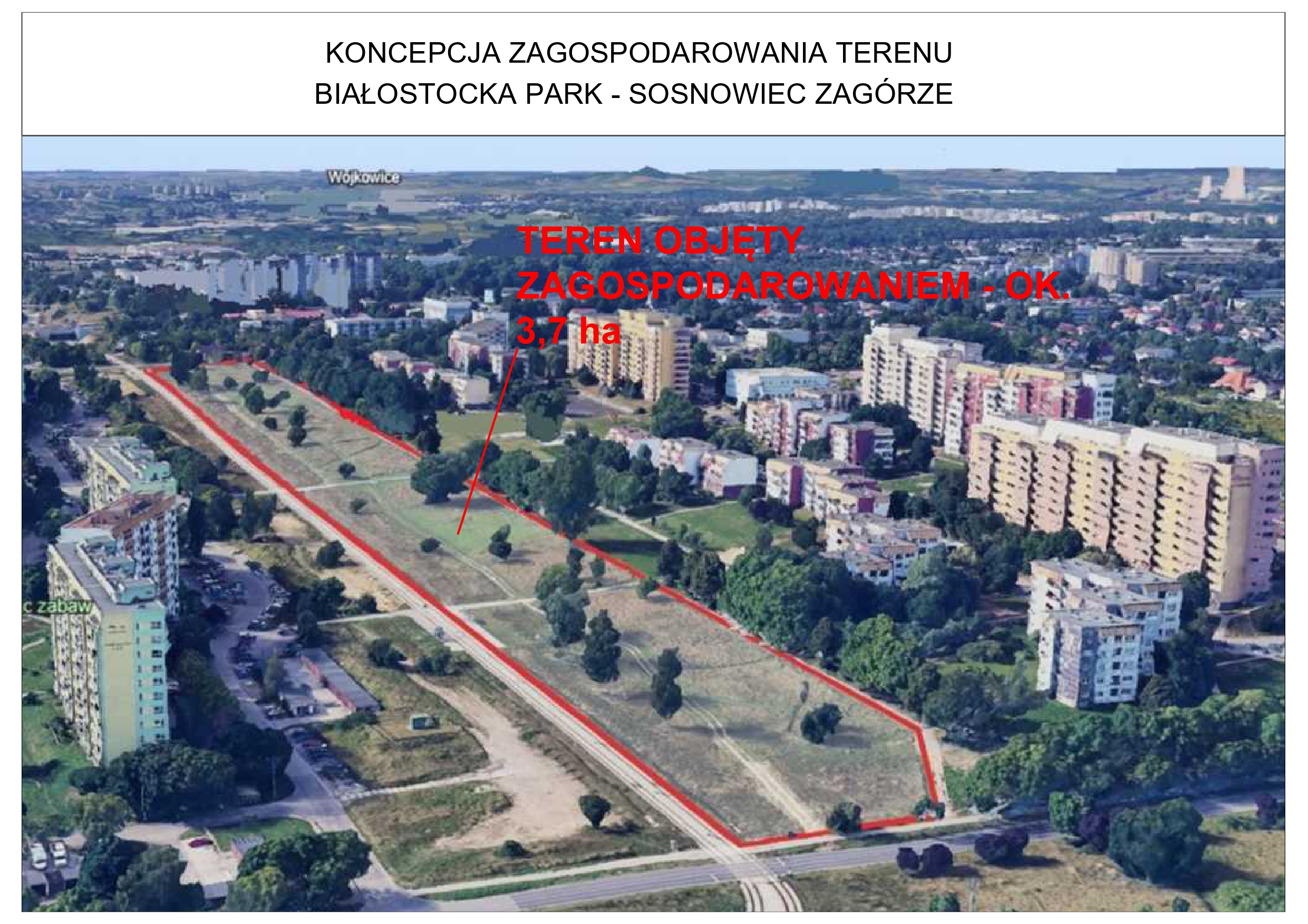 nowy park w Sosnowcu- plan zagospodarowania terenu
