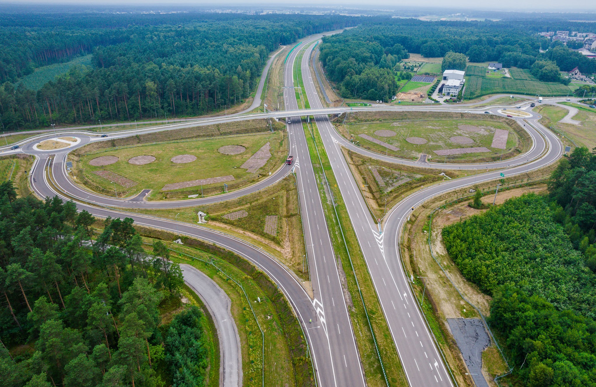 Nowy odcinek S1 Oświęcim–Brzeszcze Węzeł drogowy z lotu ptaka