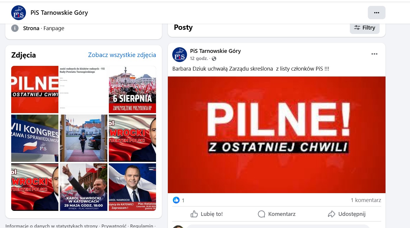 Barbara Dziuk usunięta z PiS