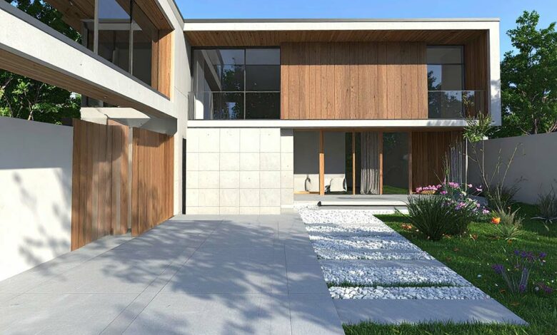 płytki na podjazd nowoczesny