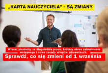zmiany w Karcie Nauczyciela 2025 - nauczyciel przy tablicy