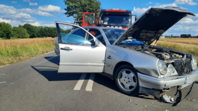 wypadek motocykl czarny alert