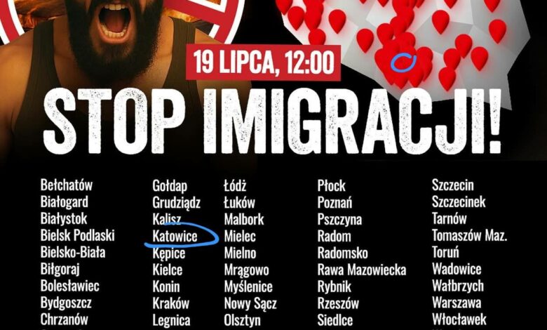 Protest imigranci katowice
