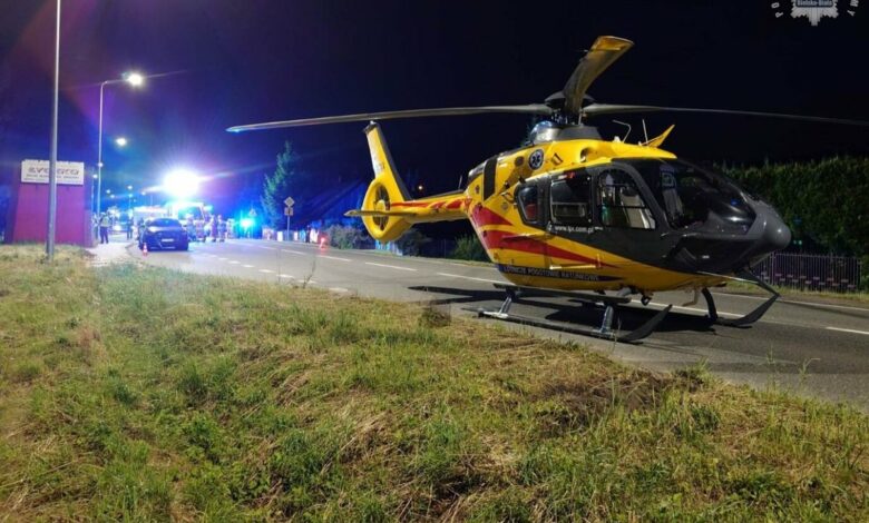 śmiertelny wypadek Czaniec śmigłowiec wylądował na drodze