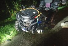 wypadek na quadzie w Myszkowie - quad po wypadu