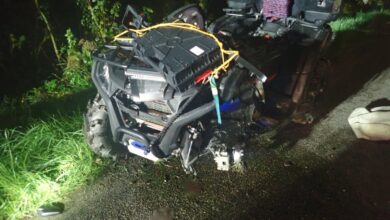 wypadek na quadzie w Myszkowie - quad po wypadu