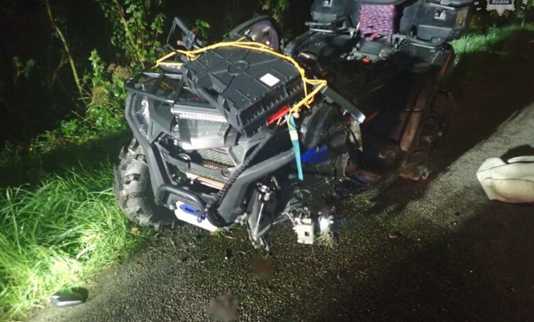 wypadek na quadzie w Myszkowie - quad po wypadu