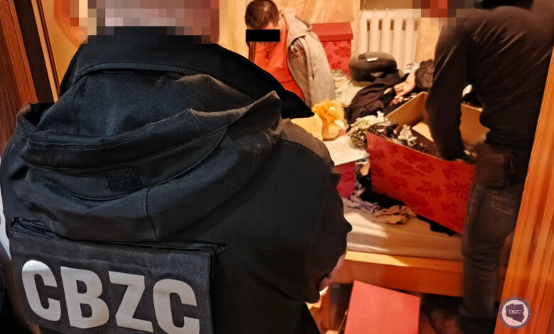 Mafia lekowa policjanci w trakcie prszeszukania