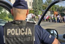 policja strajk protest hutników