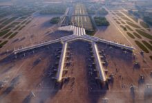 CPK odszkodowania - wizualizacja portu lotniczego