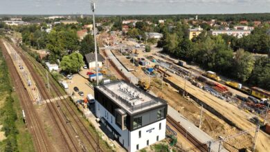 Przebudowa stacji Gliwice Łabędy z lotu ptaka