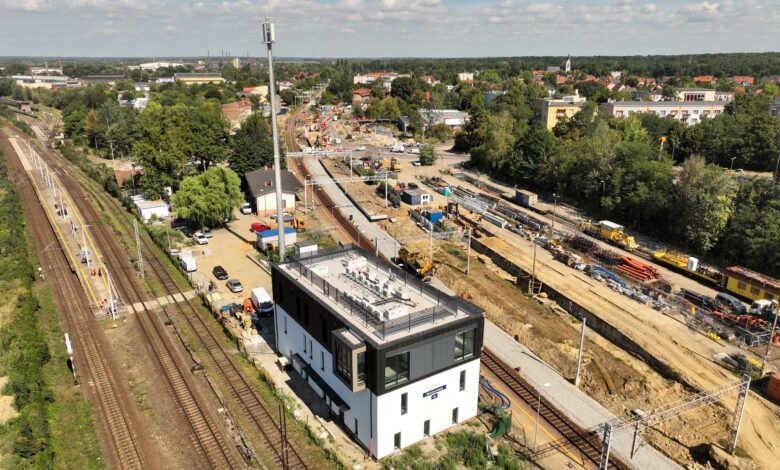Przebudowa stacji Gliwice Łabędy z lotu ptaka
