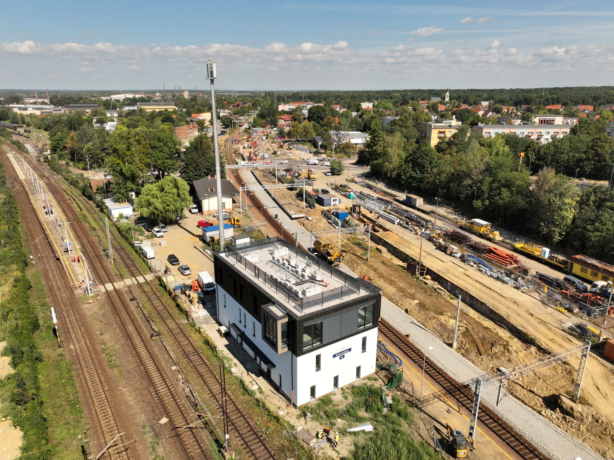 Przebudowa stacji Gliwice Łabędy z lotu ptaka