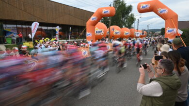 Tour de Pologne 2025 etap II Kolarze na trasie