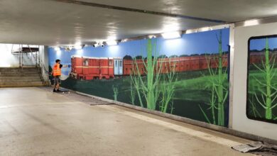 Dworzec w Bytomiu mural