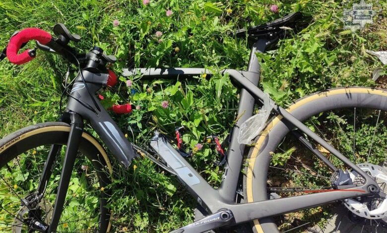 wypadek rowerzysty w Mysłowicach - zniszczony rower