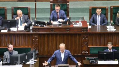 Sejm Donald Tusk na mównicy