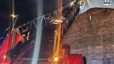 pożar w Chorzowie - wóz strażacki