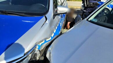 pijany kierowca Tychy pościg dwa samochody po kolizji
