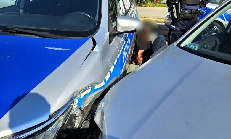 pijany kierowca Tychy pościg dwa samochody po kolizji