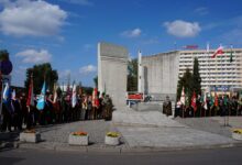 Pomnik upamiętniający Porozumienie Jastrzębskiego w Jastrzębiu-Zdroju.JPG