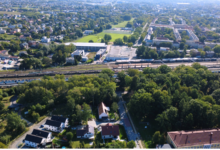 Tychy Dworzec PKP z lotu ptaka