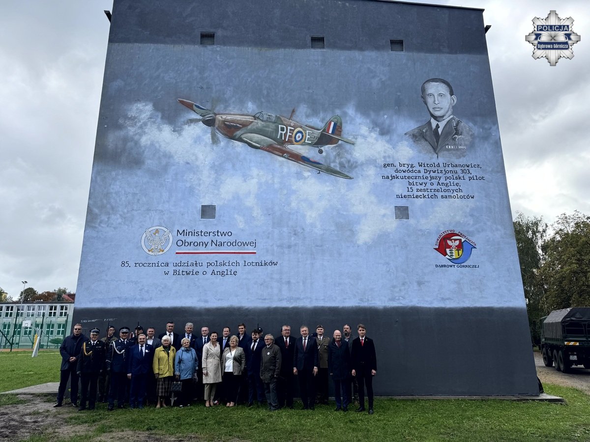 mural generała Urbanowicza Dąbrowa Górnicza