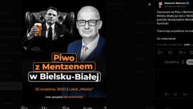 Piwo z Mentzenem Bielsk-Biała Michał Kamiński - reklama internetowa