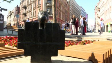 petycja hałas Katowice - figurka w tle grupa ludzi