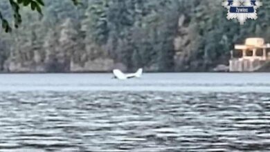 awionetka w Jeziorze Żywieckim