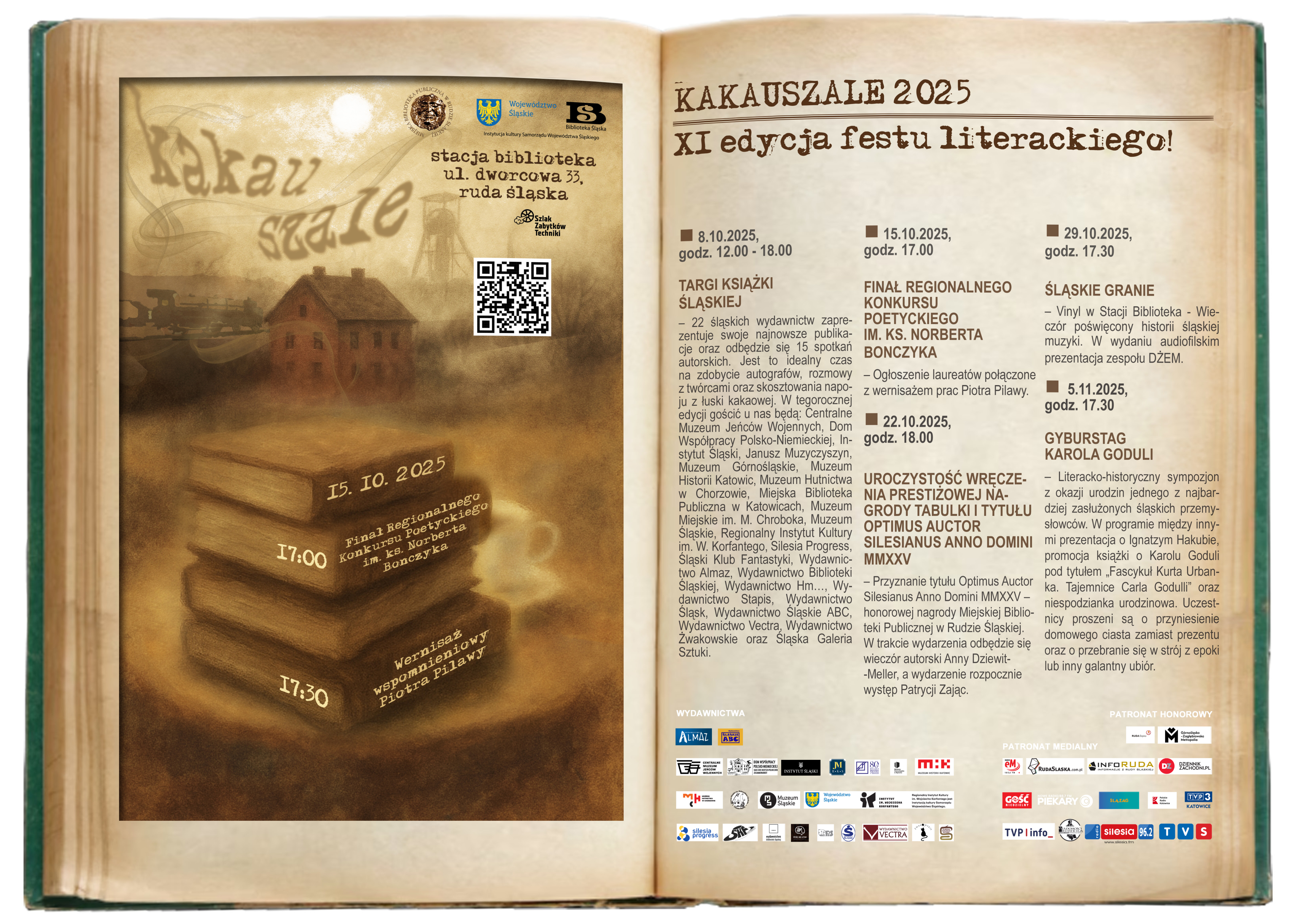 FEST LITERACKI KAKUSZALE – DZIEŃ II – 15.10.2025, godz. 17:00 – Stacja Biblioteka
