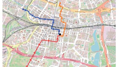 Poglądowa mapa protestu w Katowicach