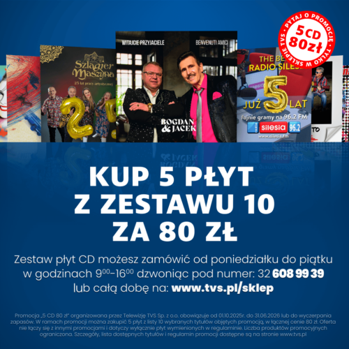 Promocja 5 płyt za 80 złotych
