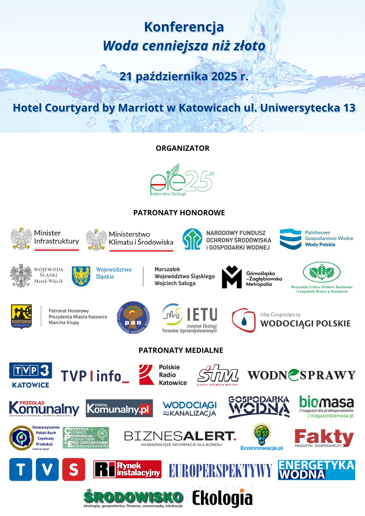 Konferencja PIE nt. Woda cenniejsza niż złoto już 21 października!