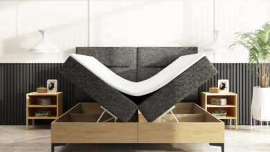 Łóżko do sypialni z pojemnikiem