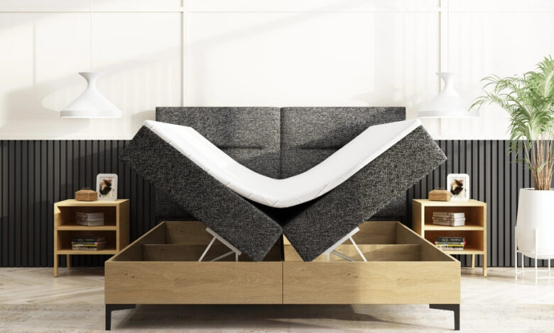 Łóżko do sypialni z pojemnikiem