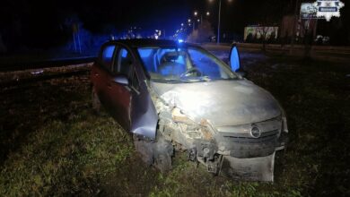 pijany kierowca Mysłowice samochód rozbity po wypadku