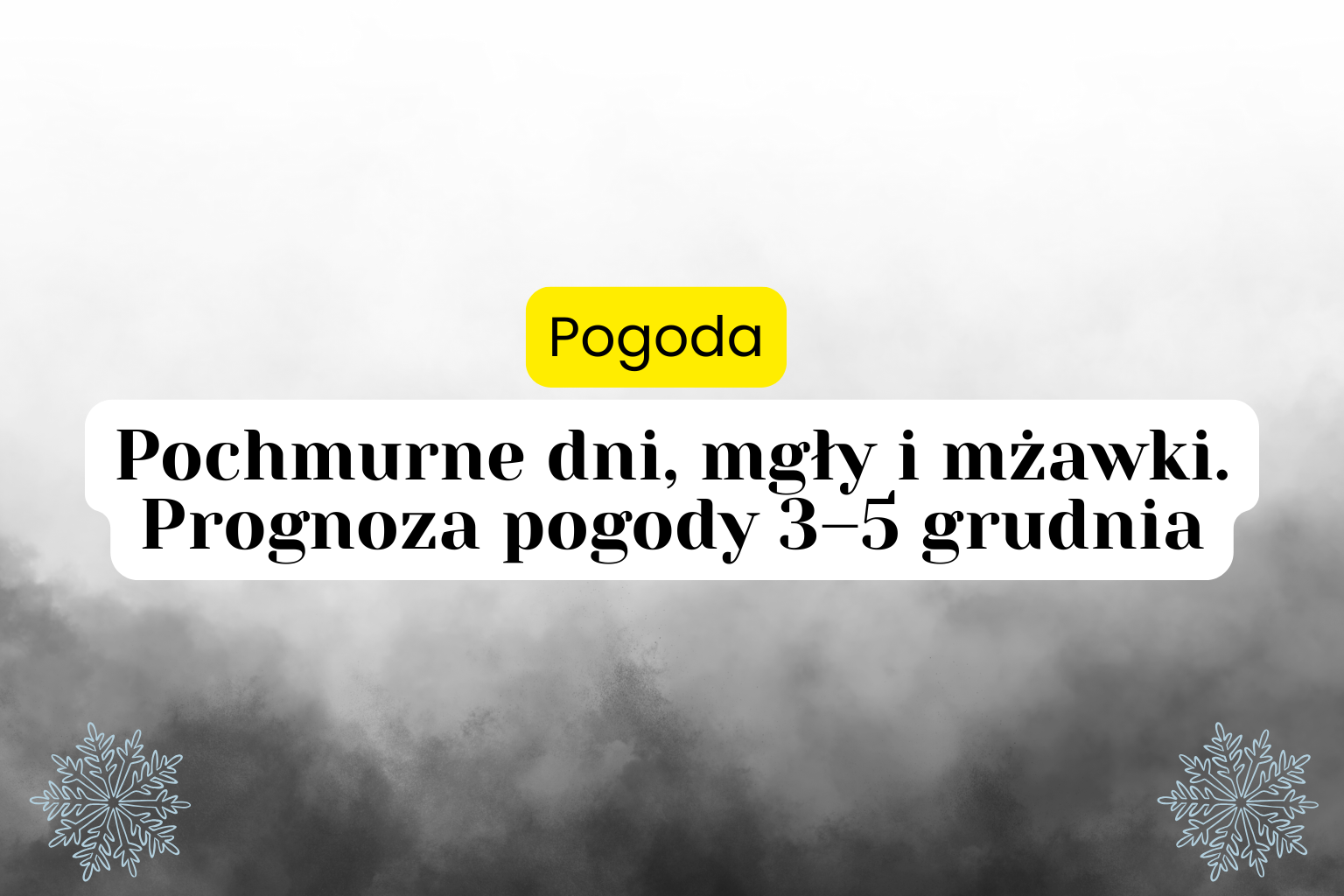 Gęste mgły, niskie temperatury i mżawka. Prognoza pogody 3–5 grudnia