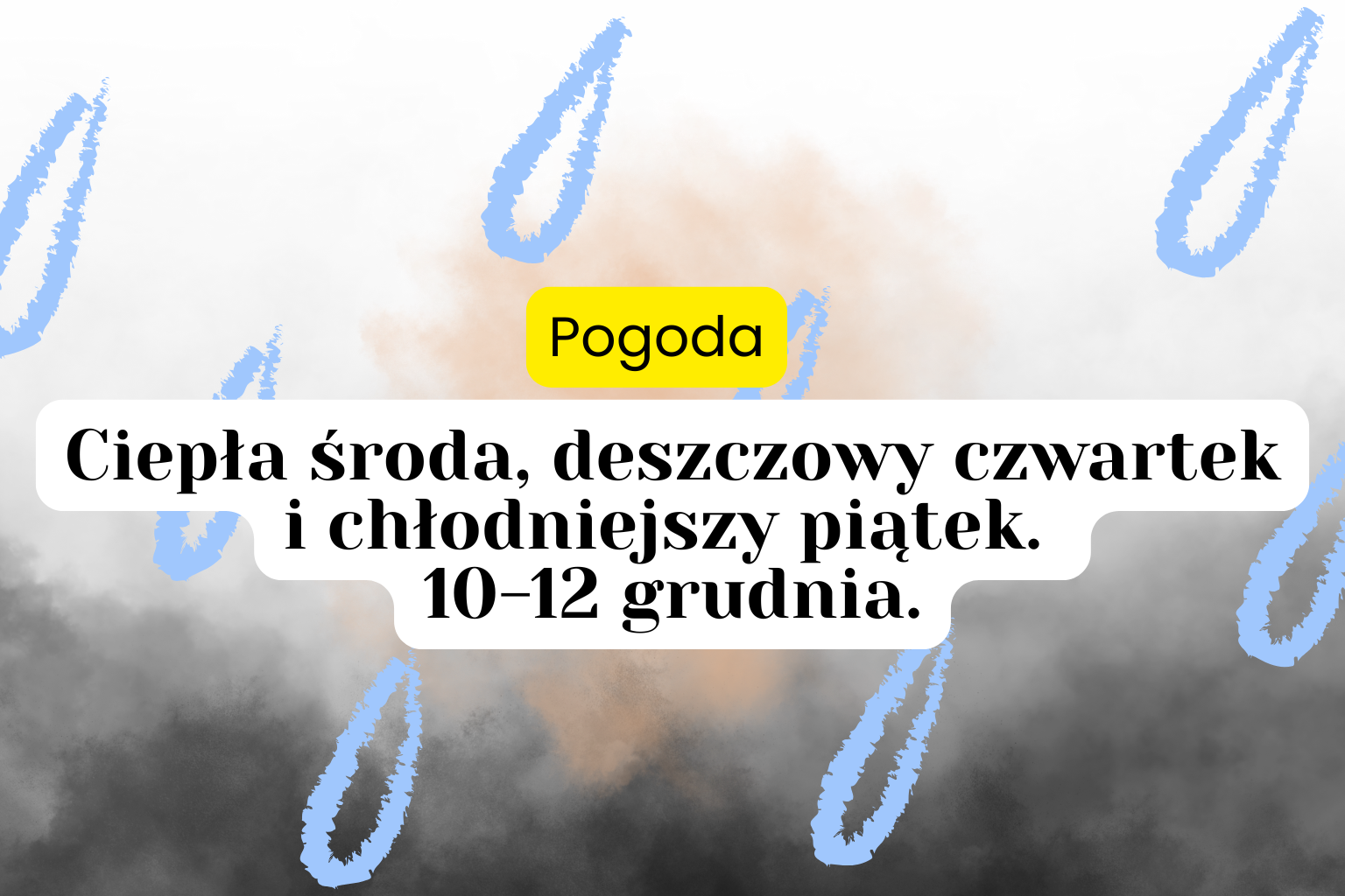 Ciepła środa, deszczowy czwartek i chłodniejszy piątek. Pogoda 10-12 grudnia